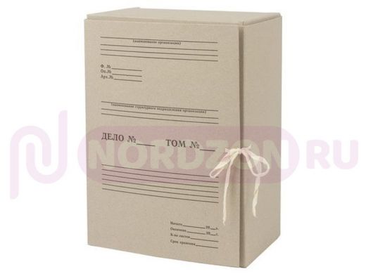Короб архивный STAFF, 150 мм, переплетный картон, 2 х/б завязки, до 1400 листов
