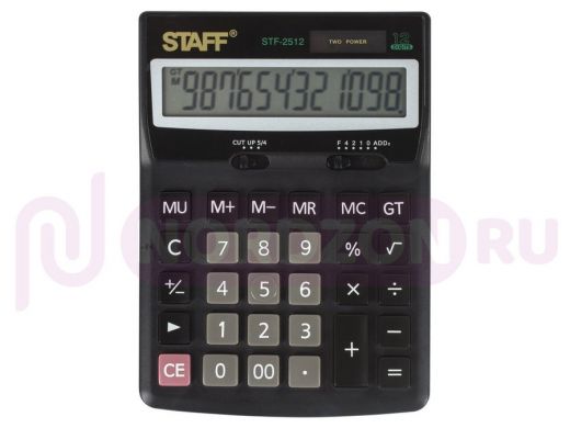 Калькулятор настольный STAFF STF-2512 (170х125мм), 12 разрядов, двойное питание