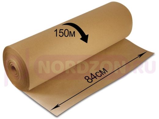 Крафт-бумага в рулоне,  840 мм х 150 м, плотность 78 г/м2, BRAUBERG