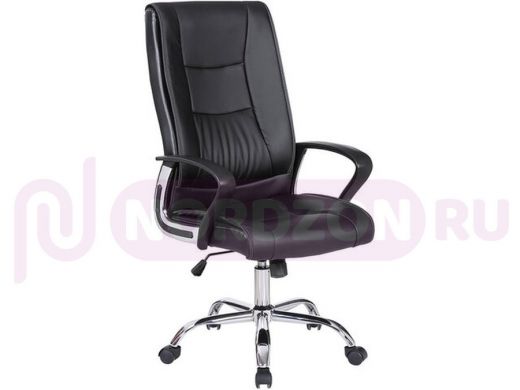 Кресло офисное BRABIX Forward EX-570, хром, экокожа, черное