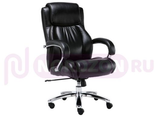Кресло офисное BRABIX PREMIUM Status HD-003, НАГРУЗКА до 250 кг,рециклир. кожа, хром, черное
