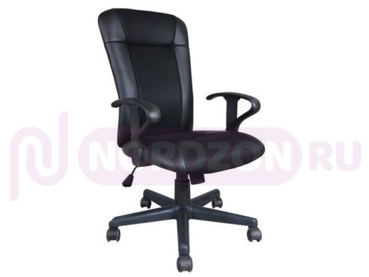 Кресло BRABIX Optima MG-370, с подлокотниками, экокожа/ткань, черное