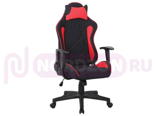 Кресло компьютерное BRABIX GT Racer GM-101, подушка, ткань, черное/красное
