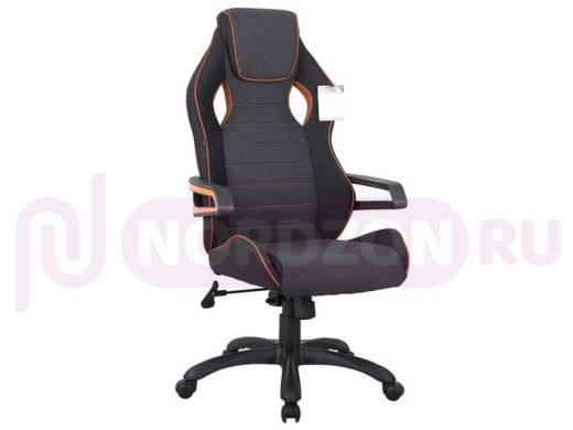 Кресло компьютерное BRABIX Techno Pro GM-003, ткань, черное/серое, вставки оранжевые