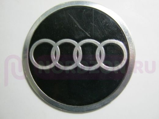 Эмблемма круглая "алюминий" знак Audi 6,8x6,8 см   01384