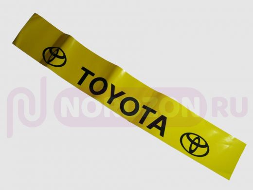 Наклейка Светофильтр "TOYOTA" наружная, (цвет черный), 20х130 см, желтый фон