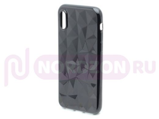 Чехол iPhone X/XS, Prizm Series, силикон, чёрный