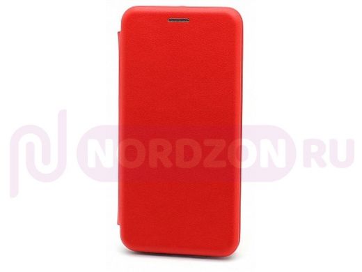 Чехол Xiaomi Mi CC9/Mi 9 Lite, BF, книжка с кожаной вставкой, красный
