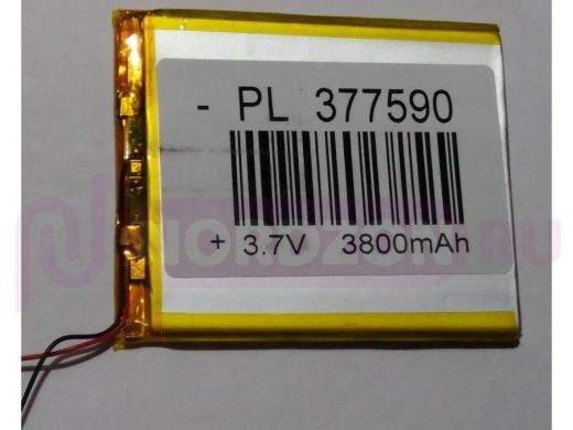 Аккумулятор Li-pol 377590, 3,7 В., 3800мАч, 3,7*75*90мм.