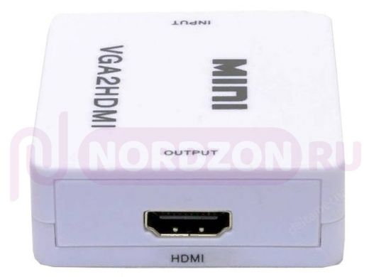 Переходник VGA гнездо / HDMI "ABBIKUS-81622" гнездо конвертер VGA + 3.5 Аудио на HDMI, из VGA в HDMI