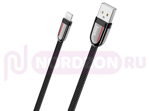 Шнур USB / Lightning (iPhone) Hoco U74 (120см), черный  USB 2.4A