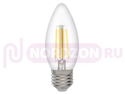 Лампа JazzWay PLED OMNI C35  6W=60W 4000K CL 600Lm E27 230/50 стекло,  нитевый излучатель, угол изл: