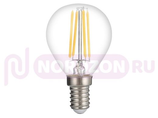Лампа JazzWay PLED OMNI G45  6W=60W 4000K CL 600Lm E14 230/50 стекло,  нитевый излучатель, угол изл: