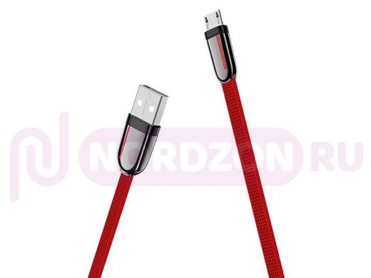 Кабель микро USB (AM/microBM)  HOCO U74  2.4A Красный (microUSB) 1.2м