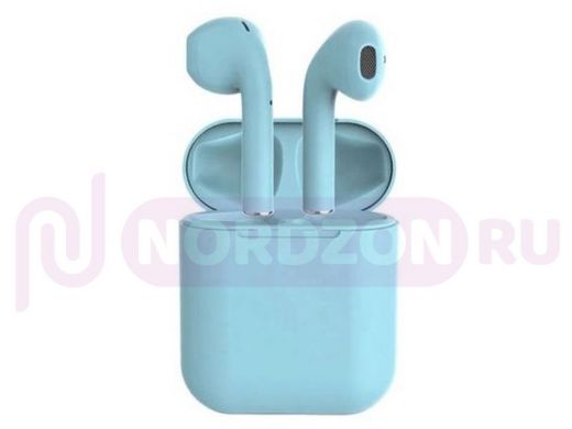 Bluetooth наушники с микрофоном (гарнитура)  inPods 12 Голубые наушники - гарнитура (bluetooth)
