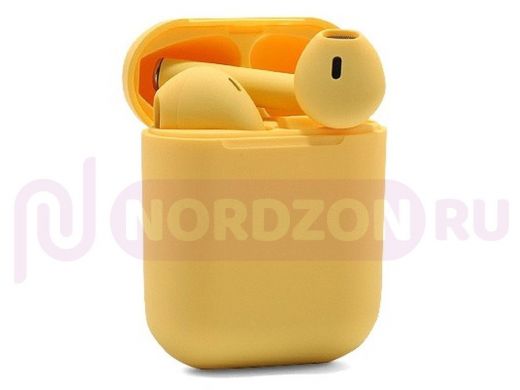 Bluetooth наушники с микрофоном (гарнитура)  inPods 12 Желтые наушники - гарнитура (bluetooth)