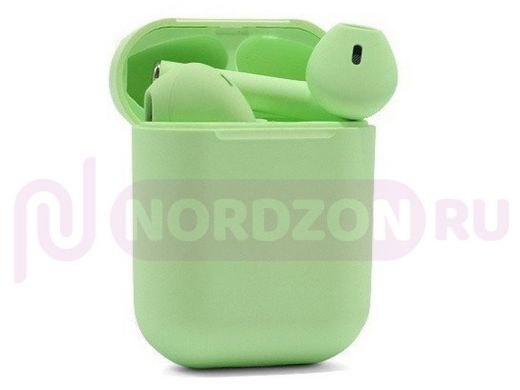 Bluetooth наушники с микрофоном (гарнитура)  inPods 12 Зеленые наушники - гарнитура (bluetooth)