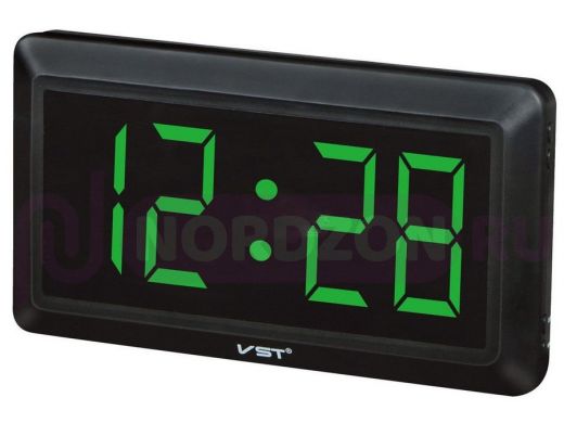 Часы эл. VST780-4 зел.цифры