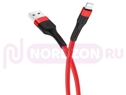 Шнур USB / Lightning (iPhone) Hoco X34 (100см), красный, USB 2.4A