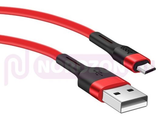 Кабель микро USB (AM/microBM)  HOCO X34  2.4A Красный (microUSB) 1м