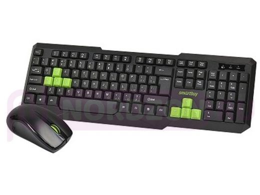 Беспроводной комплект клавиатура+мышь Smartbuy ONE 230346A черно-зеленый мультимедийный