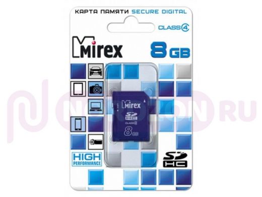 Карта памяти   8GB  SDHC Mirex 8 Gb class 4
