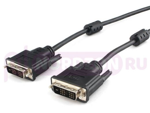 Кабель DVI-D  3м single link Cablexpert CC-DVIL-BK-10, 19M/19M, CCS, черный, экран, феррит.кольца,
