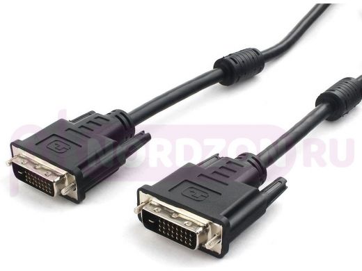 Кабель DVI-D  1,8м  dual link Cablexpert CC-DVI2L-BK-6, 25M/25M, CCS,черный,экран,феррит.кольца, п