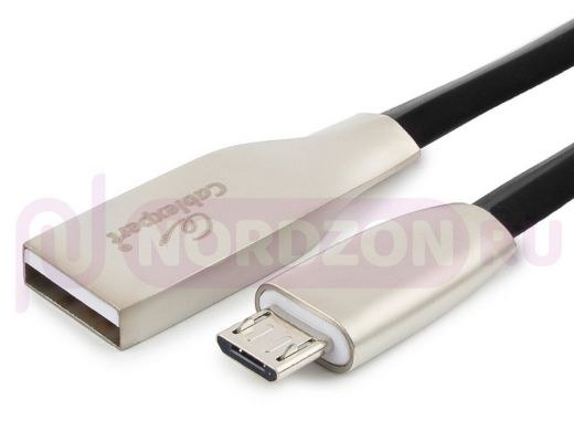 Кабель микро USB (AM/microBM)  3 м Cablexpert CC-G-mUSB01Bk-3M,USB 2.0, серия Gold,  черный