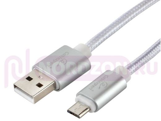 Кабель микро USB (AM/microBM)  1.8 м Cablexpert CC-U-mUSB02S-1.8M,USB 2.0,серия Ultra,серебристый