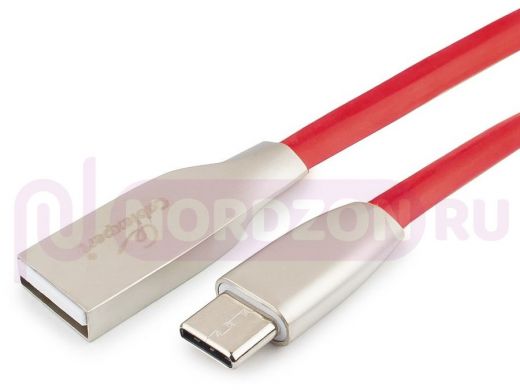 Шнур USB / Type-C Cablexpert CC-G-USBC01R-3M, AM/Type-C, серия Gold, длина 3м, красный, блистер, 2,0
