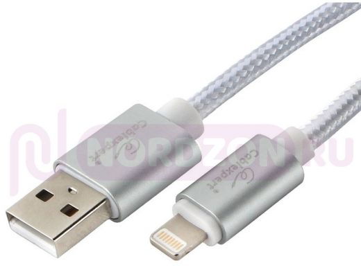 Шнур USB / Lightning (iPhone) Cablexpert CC-U-APUSB02S-1.8M серебристый,