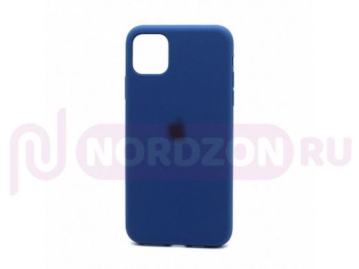 Чехол iPhone 11 Pro Max, Silicone Case, покрытие Soft touch, с лого, полная защита, 020, синий