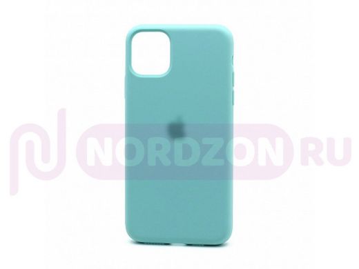 Чехол iPhone 11 Pro Max, Silicone Case, покрытие Soft touch, с лого, полная защита, 021, голубой