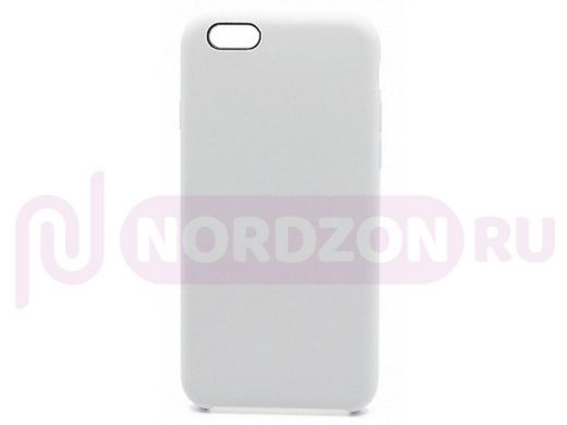 Чехол iPhone 6/6S, Silicone Case, покрытие Soft touch, без лого, 009, белый