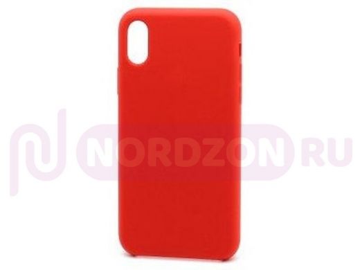 Чехол iPhone 6/6S, Silicone Case, покрытие Soft touch, без лого, 014, красный