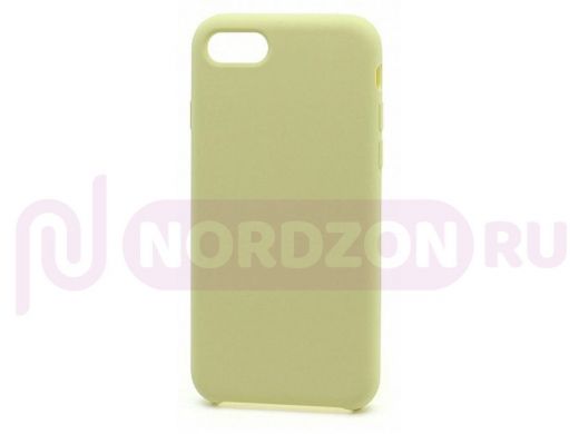 Чехол iPhone 6/6S, Silicone Case, покрытие Soft touch, без лого, 051, светло жёлтый