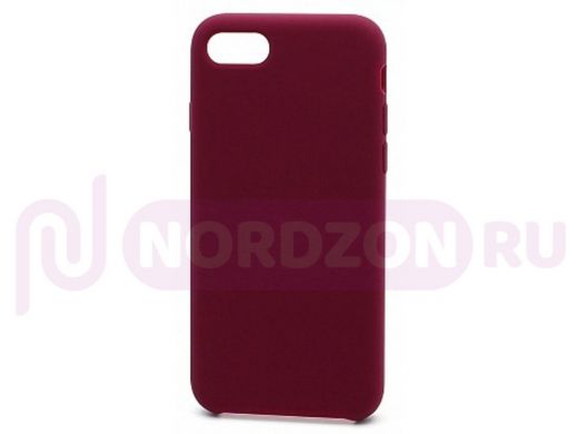 Чехол iPhone 6/6S, Silicone Case, покрытие Soft touch, без лого, 052, бордовый