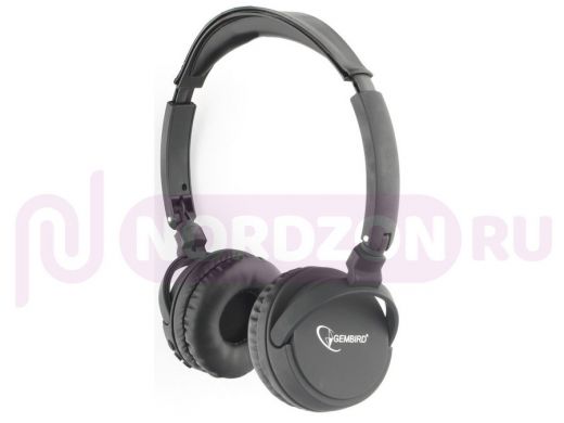 Bluetooth наушники большие (гарнитура)  Gembird BHS-100, чёрный, складная, Bluetooth v.5.0