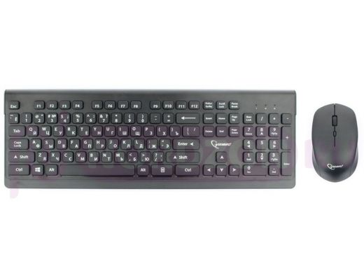 Беспроводной комплект клавиатура+мышь Gembird KBS-7200, черный, 2.4ГГц/10м, мини-приемник- USB