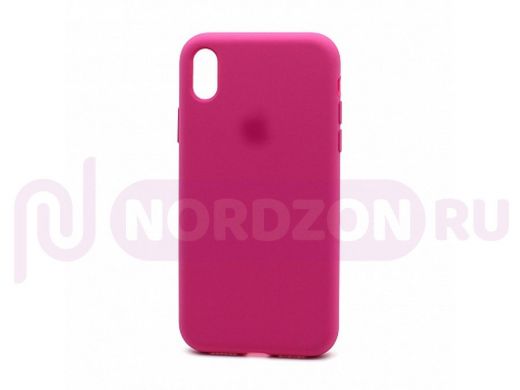 Чехол iPhone 7/8 Plus, Silicone Case, покрытие Soft touch, с лого, полная защита, 054, тёмно розовый