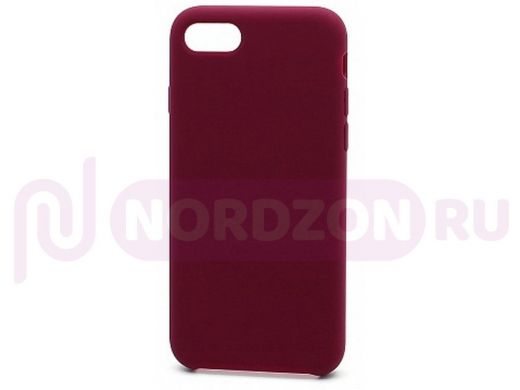 Чехол iPhone 7/8, Silicone Case, покрытие Soft touch, без лого, 052, бордовый