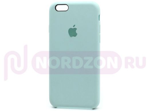 Чехол iPhone 7/8, Silicone Case, покрытие Soft touch, с лого, 021, голубой