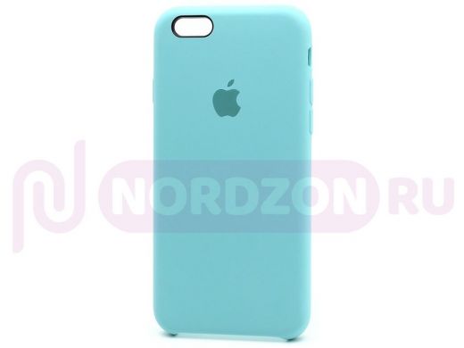 Чехол iPhone 7/8, Silicone Case, покрытие Soft touch, с лого, 048, голубой