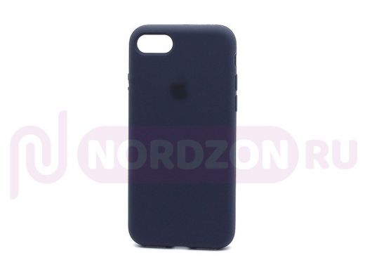 Чехол iPhone 7/8, Silicone Case, покрытие Soft touch, с лого, полная защита, 008, тёмно-синий