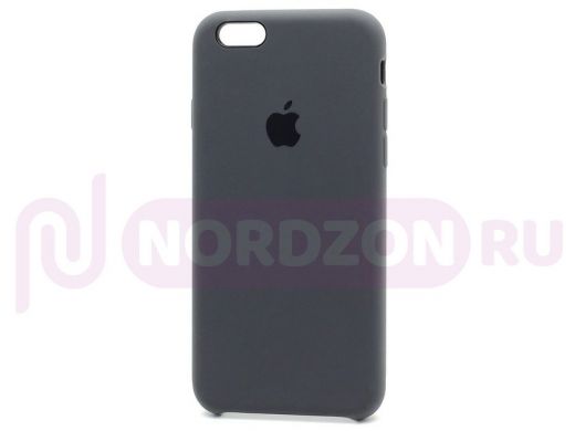 Чехол iPhone 7/8, Silicone Case, покрытие Soft touch, с лого, полная защита, 015, графитовый