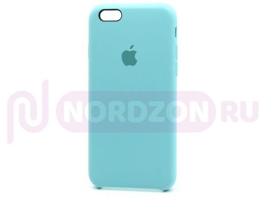 Чехол iPhone 7/8, Silicone Case, покрытие Soft touch, с лого, полная защита, 016, голубой