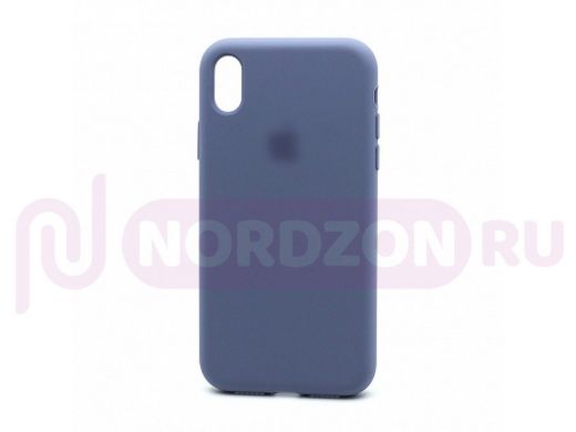 Чехол iPhone 7/8, Silicone Case, покрытие Soft touch, с лого, полная защита, 046, синий