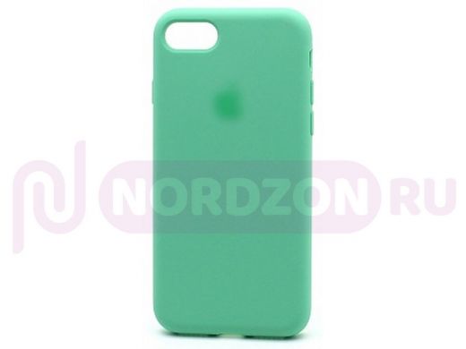 Чехол iPhone 7/8, Silicone Case, покрытие Soft touch, с лого, полная защита, 050, зелёный