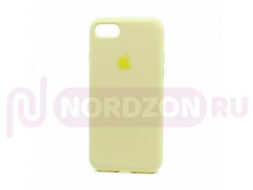 Чехол iPhone 7/8, Silicone Case, покрытие Soft touch, с лого, полная защита, 051, светло жёлтый